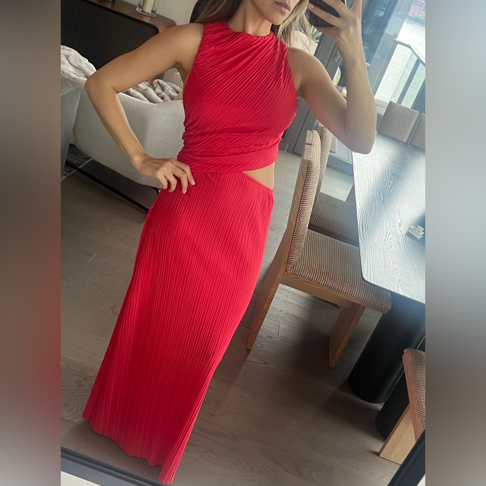 Zara Red cut out Maxi Dress
